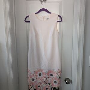 Light Pink Calvin Klein Floral Sheath Dress